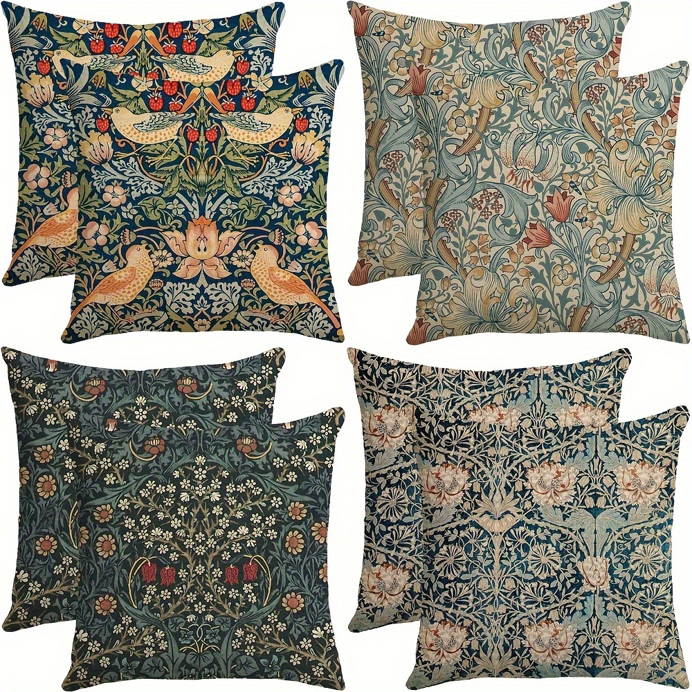 

Housse de coussin à motif floral William Morris, vintage, pour canapé, décoration intérieure, 18x18 pouces