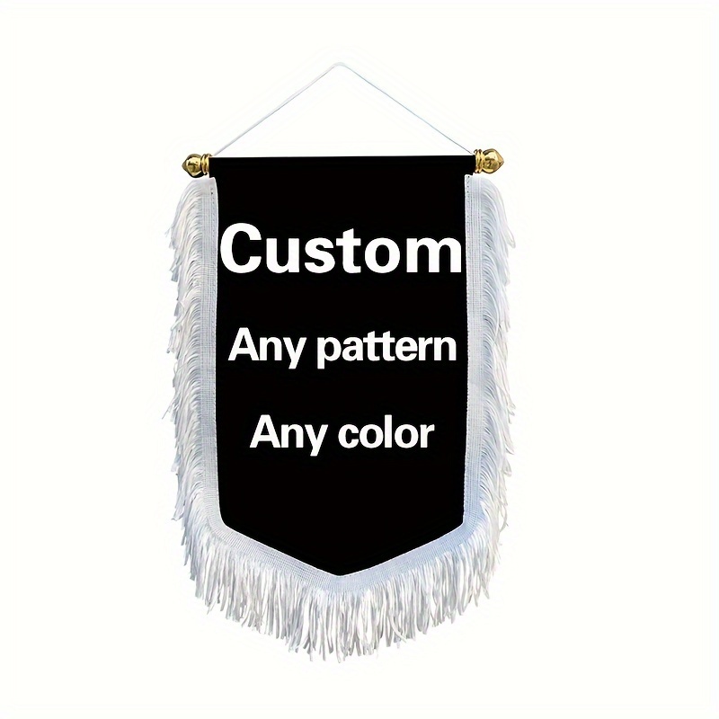 

Custom Hanging Banner Polyester With Tassel - International Style Nautical-themed Decor For , Indoor Use, No Electricity Required - Includes Plastic Rod, White Fringe (1 Piece)