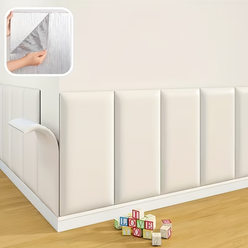 6pcs Monochrome/Color-Block Combination 3D Self-Adhesive Headboard, Faux Leather Surface with a Premium Feel, Inner Vinyl Foam Sponge for Softness and Comfort, No Drilling Required, Peel-and-Stick, Removable, Waterproof, Easy to Clean