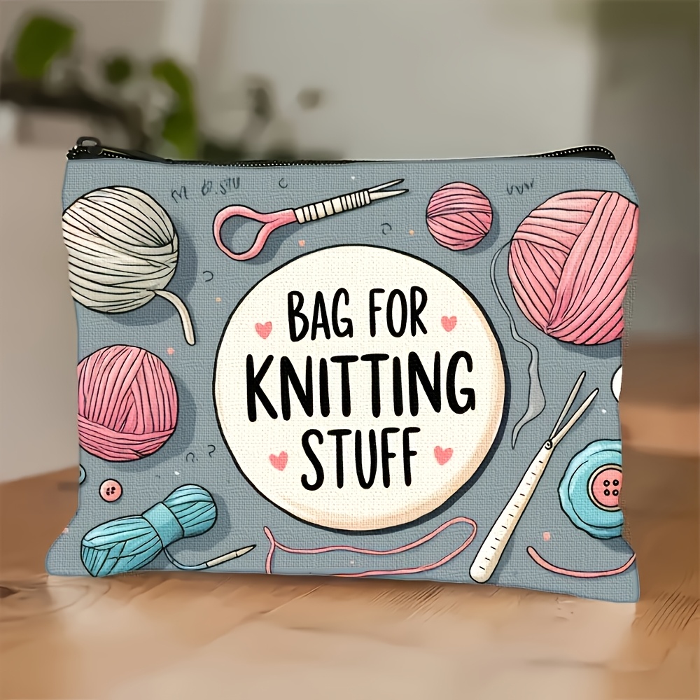 TEMU [knitting Set With Yarn Ball Storage - Lightweight Foldable Zipper Organizer, With Needles And Yarn Rack, Machine Washable Portable Case,