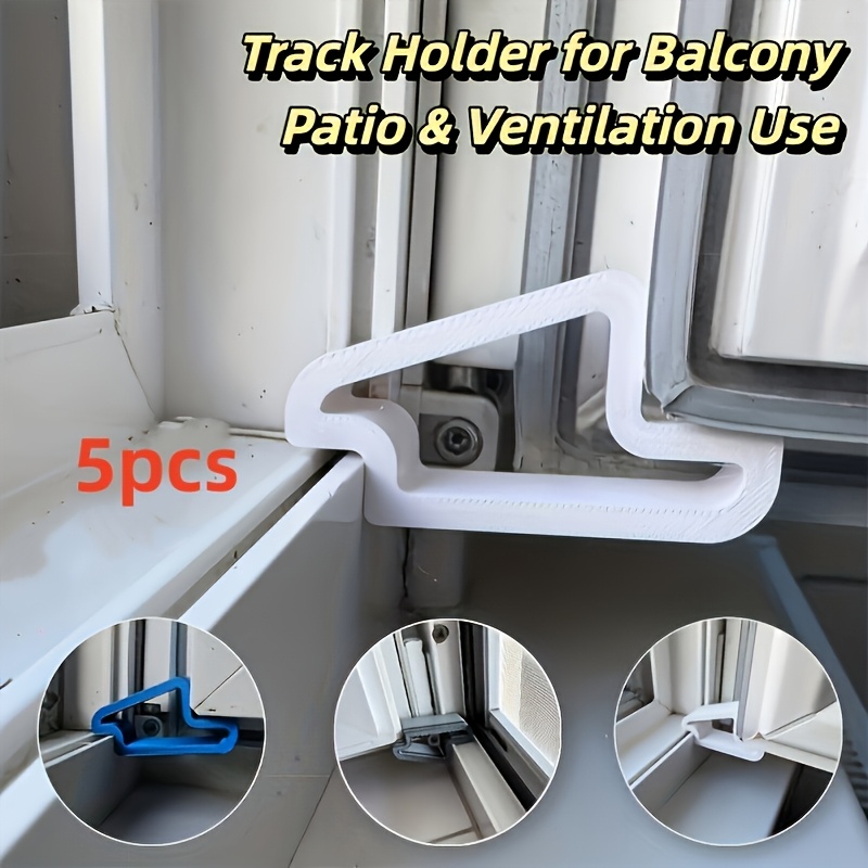 5pcs Set Of Door Window Limiters, Door Window Rail Safety Locks, Balcony Door Anti-collision Buffer Plates, Bedroom Terrace Ventilation Privacy Protection, Installation Door Window Fixing Artifact