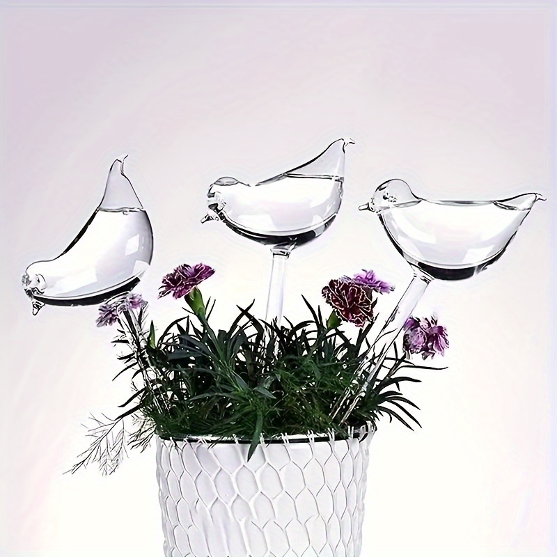 

5-piece Bird-shaped Self-watering Globes - Transparent Plastic, Ideal For Automatic Flower Watering & Home Garden Tools, Perfect For Balcony Succulents & Shower Flowers