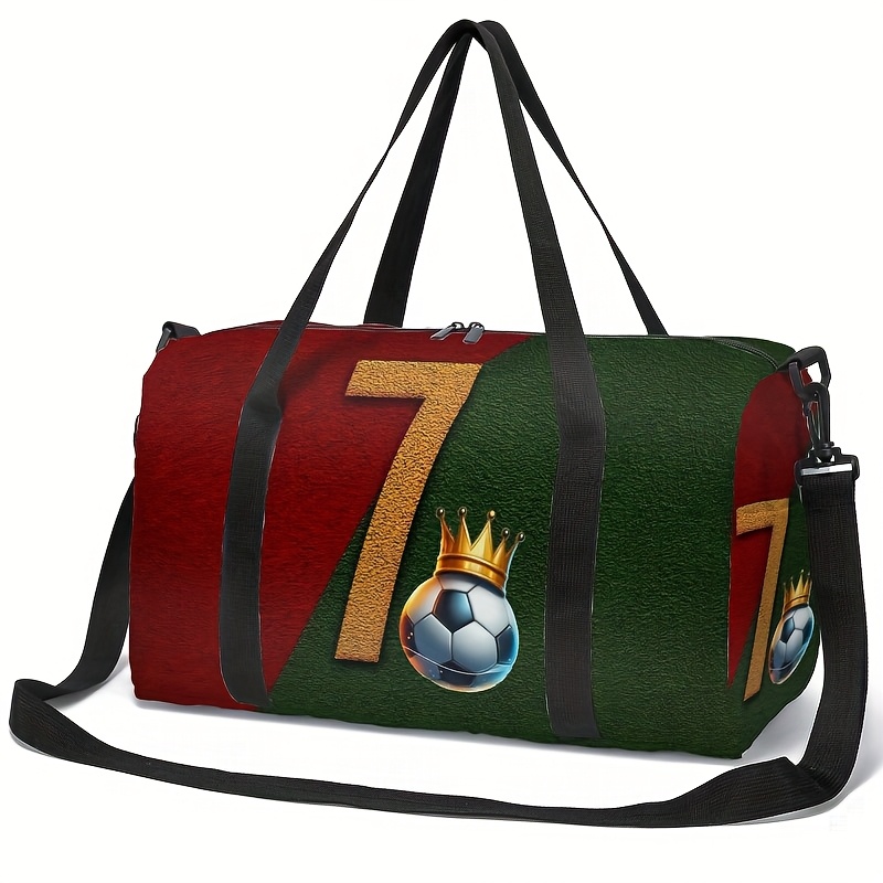 E-shop Große Kapazität Fußball-Druck Reisetasche - Strapazierfähig, Kreativer Sport-Duffel mit Schultergurt für Männer & Frauen, Polyester,