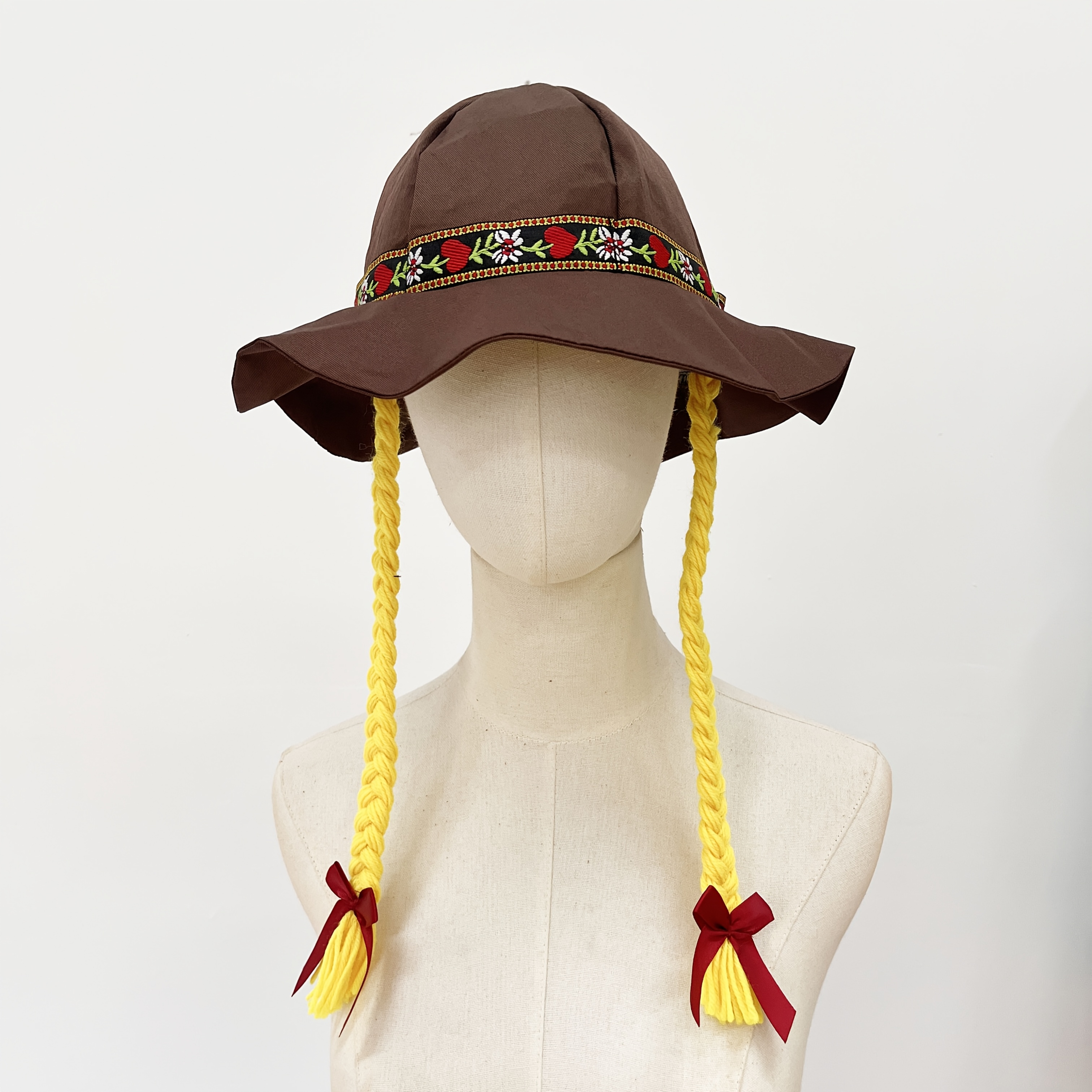 TEMU Chapeau de l'Oktoberfest de Munich pour femme, coiffe traditionnelle avec jaunes, accessoire de costume pour fête de festival . Circonférence de