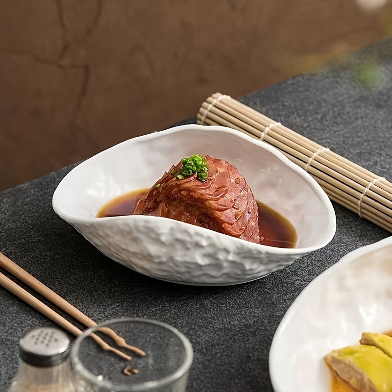 Luxury Unique Rock Texture Shell Bowl - 10-inch & 8.5-inch High-end Ceramic Tableware for Home, New Novelty Bowls for Hotels/Clubs, Creative Salad Bowls & Dessert Bowls.