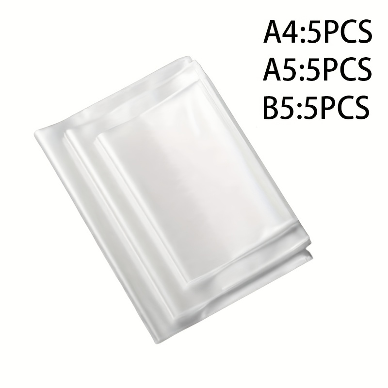 Image of 15pcs Book Covers - Durable, Transparent Protective Sleeves For A4, B5, A5 Books - Ideal For School Office Supplies, High-quality Material, Cover Transparent Cover, Book Cover