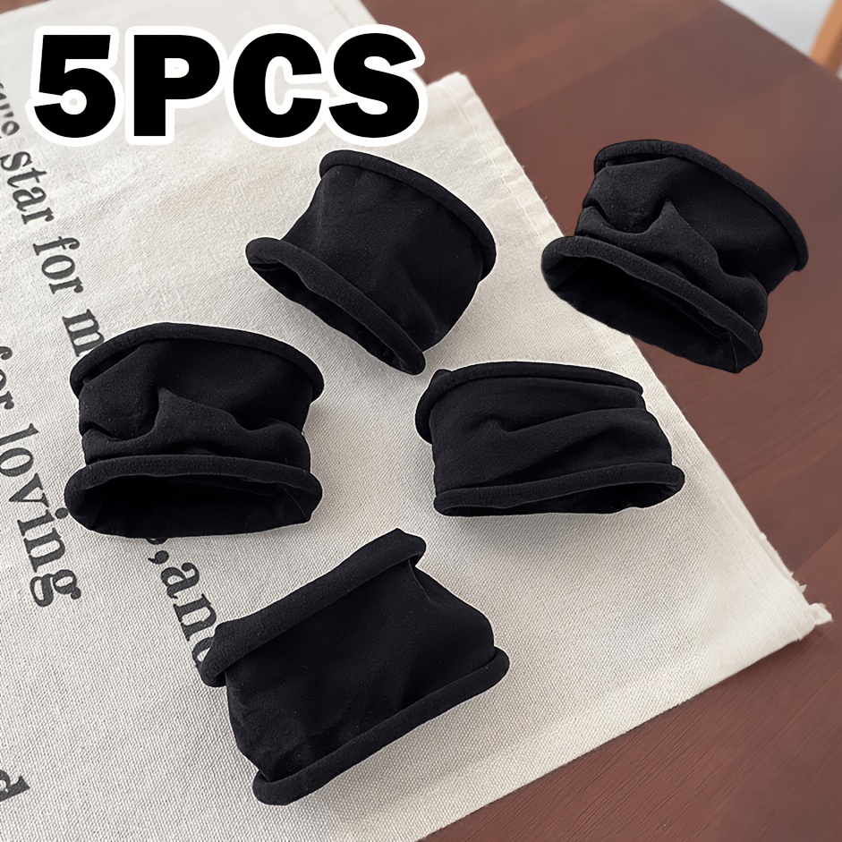 TEMU 5- Fabric Hair Ties, Gentle Pleated Hair Bands, Soft And Skin-friendly Ponytail Bun All-match Basic Hair Rings, Suitable For Commuter Office