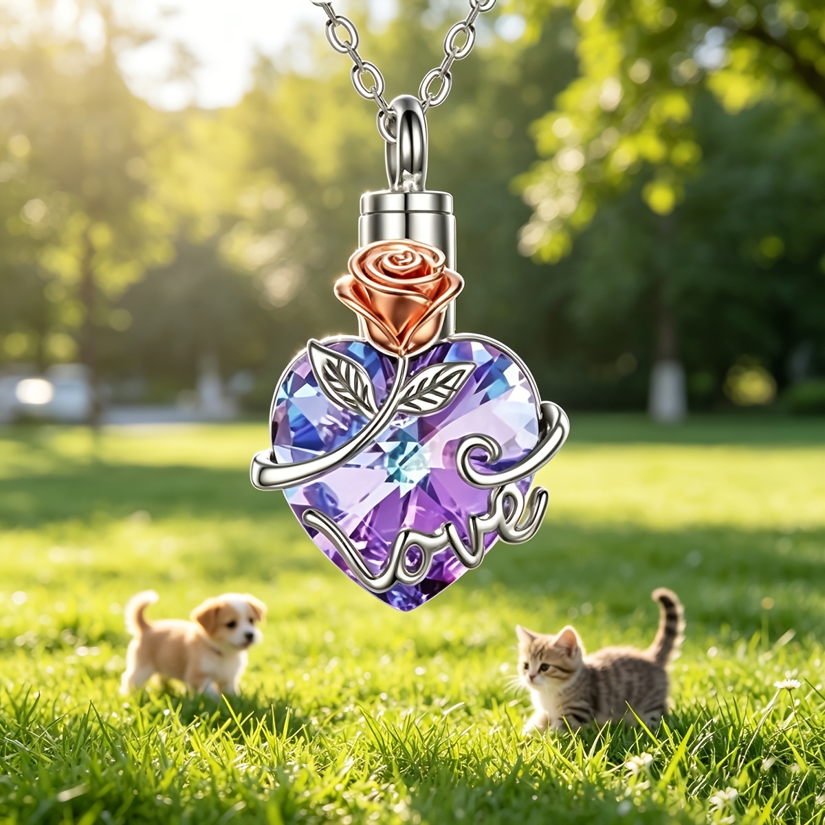Heart-Shaped Urn Pendant Necklace — Commemorative Gift