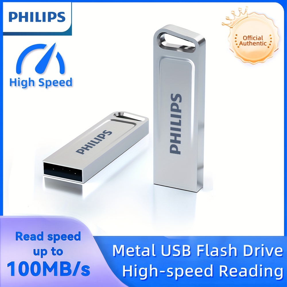 

Philips Usb Flash Drive - Metal Stick, /s Read , Ideal For Laptops, Photo And Video Storage, In 8gb/16gb/32gb/64gb