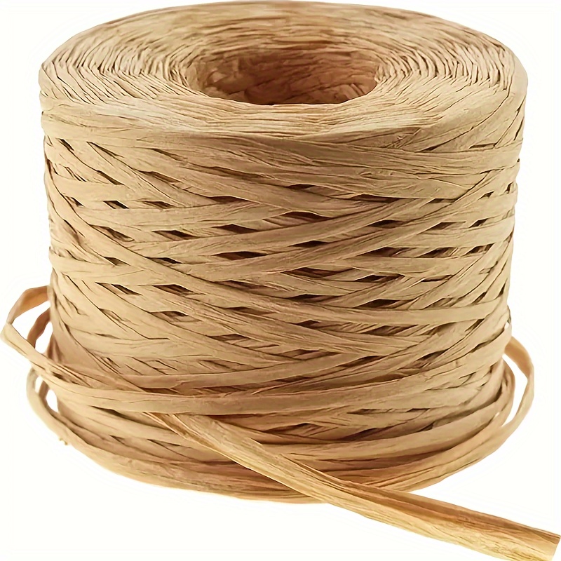 

200m Roll Of Raffia Fiber Paper Craft Ribbon, 8x9cm Kraft Paper Rope For Diy Projects, Gift Wrapping & Decorative Tags - Perfect For Christmas, Easter, Weddings & Valentine's Day