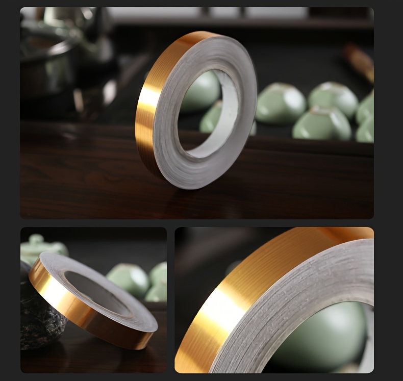 1pc黑色拉丝金色银色地板边缘接缝墙贴，墙缝天花板家居装饰，自粘瓷砖胶带开斋节穆巴拉克 商品详情 2