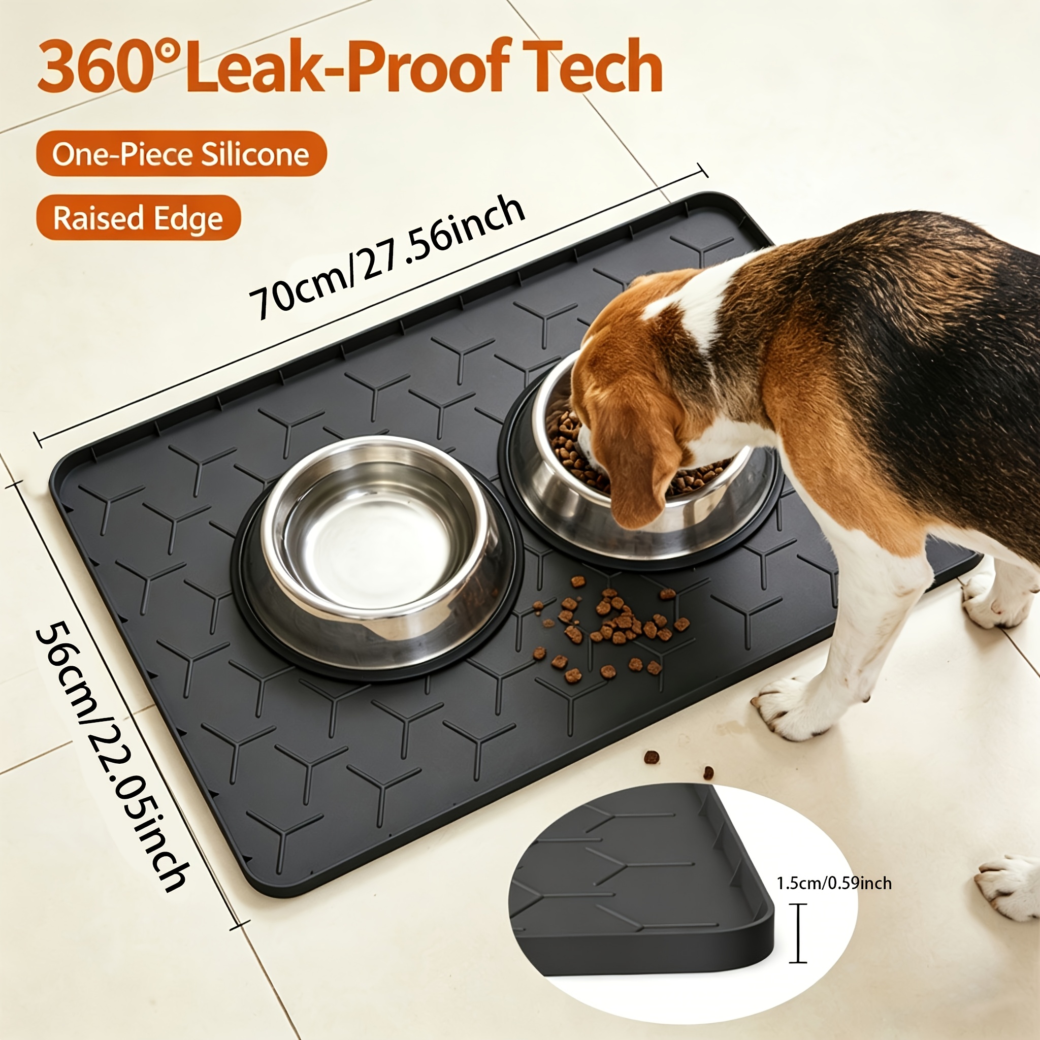 TEMU Tapis 22,05"x27,56", Idéal pour Tapis de Nourriture pour Chien et Chat, Tapis pour Gamelle de Chien pour Nourriture et Eau, Set de Table pour