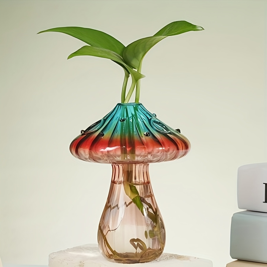 TEMU 1 pièce Bouteille d'aromathérapie moderne de avec arrangement floral, Vase hydroponique et coloré en verre transparent, Pot de plantation en