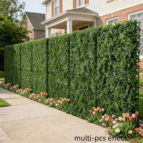 6pcs large artificial boxwood panels plastic wall hedge realistic greenery suitable for indoor outdoor privacy screens wedding home office gardening ideal for christmas spring balcony shade wall decor