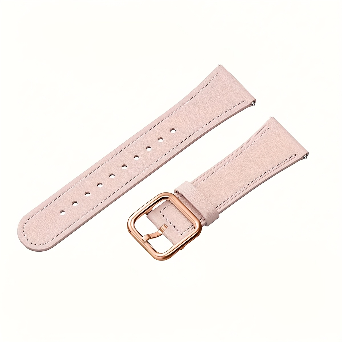 TEMU Bracelet de montre intelligente en similicuir délicat, noir marron mat, boucle carrée en similicuir doux, bracelet réglable multi-trous, pour