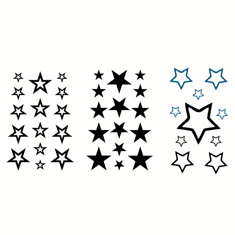3 Waterproof Temporary Tattoo Stickers Featuring Black And Geometric Designs With Easy Lines, Cute And Fun Patterns For Body Art, Suitable For Arm Sleeves On Women And Men, As Well As Neck And Wrist
