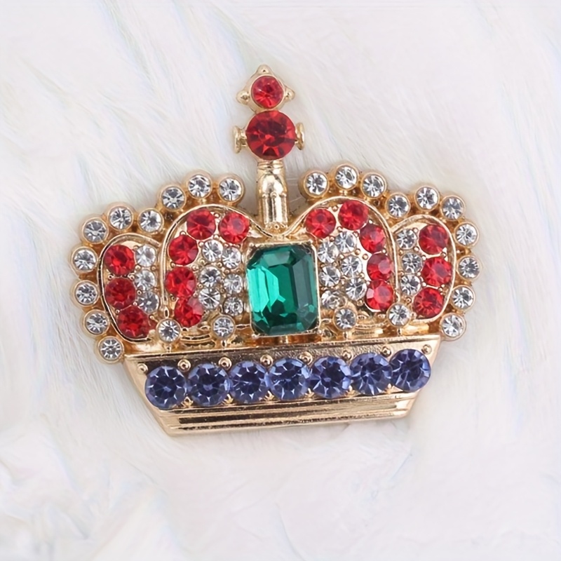 Image of 1pc Elegant Crown Exquisite Women's Brooch And Pin Jewelry, A Fusion Of Retro And Fashion, Exquisite And Showcasing Charm, Embellishing Scarves, Jackets, Bags And , Wedding Parties, Gift