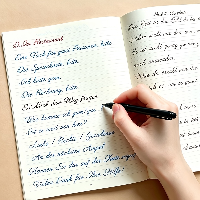 Image of Beginners German Handwriting Practice Notebook, Classic Deutsch Cursive Calligraphy Training Book, Daily Writing Practice Workbook-learning & Education, Handwriting Aids, Stem, Back To School