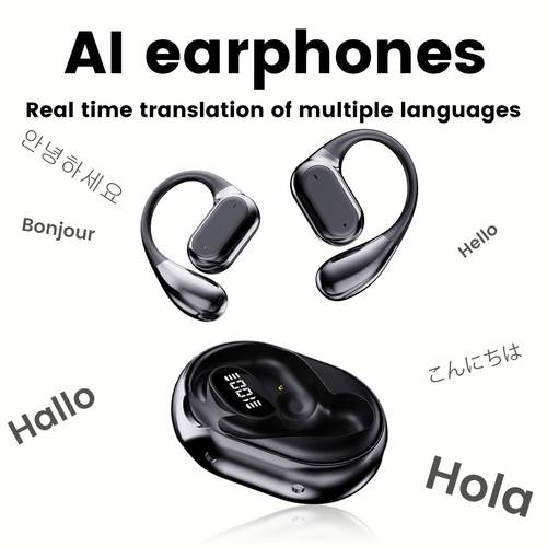 outdoor 150 language ai translation earbuds long lasting real time wireless ows translation headphones suitable for travel business meetings and
