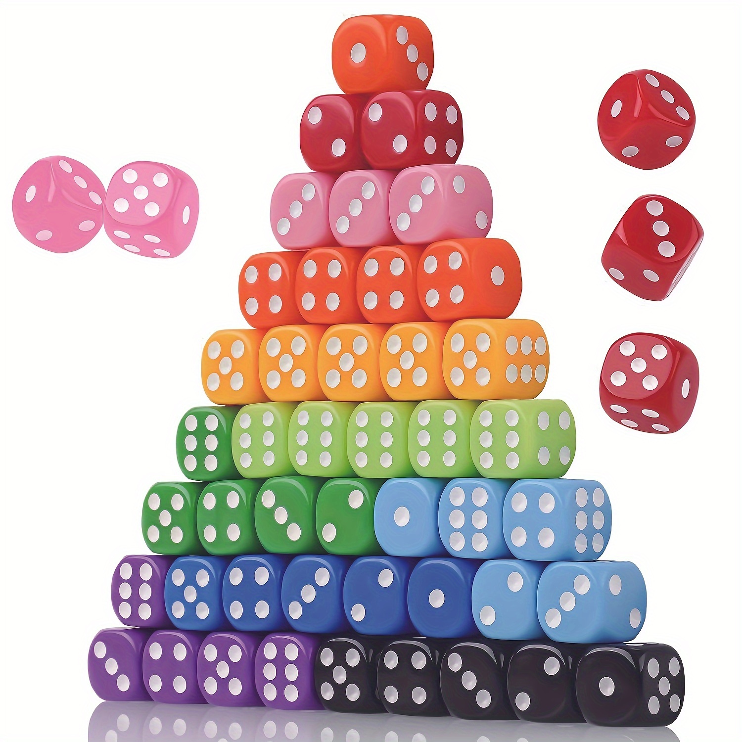 

20pcs, 16mm 6-sided Solid Color Round Corner Dices For Board Game, Holidays Party Family Gathering Game Dices