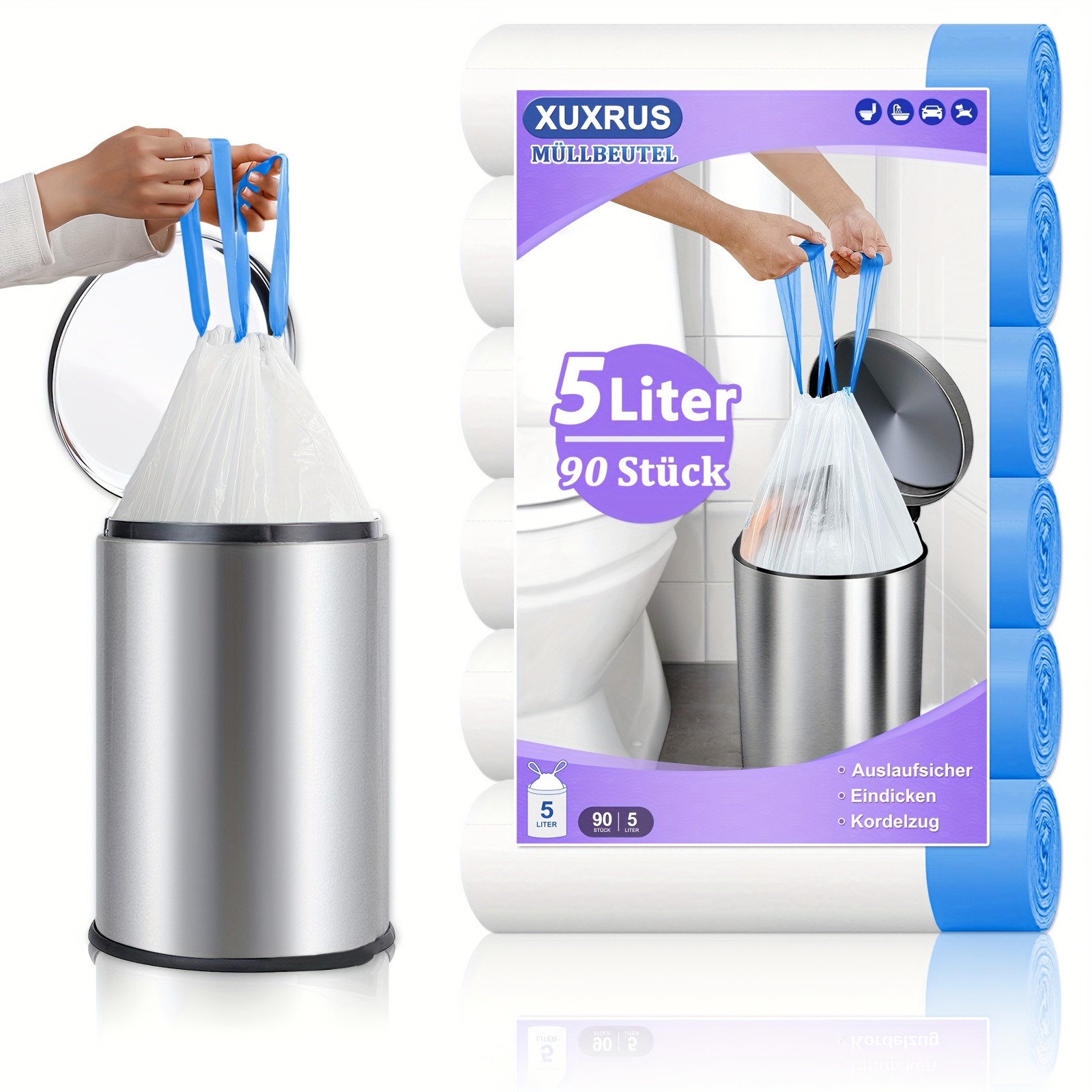 sacs poubelle à cordon 8l sacs poubelle Temu France