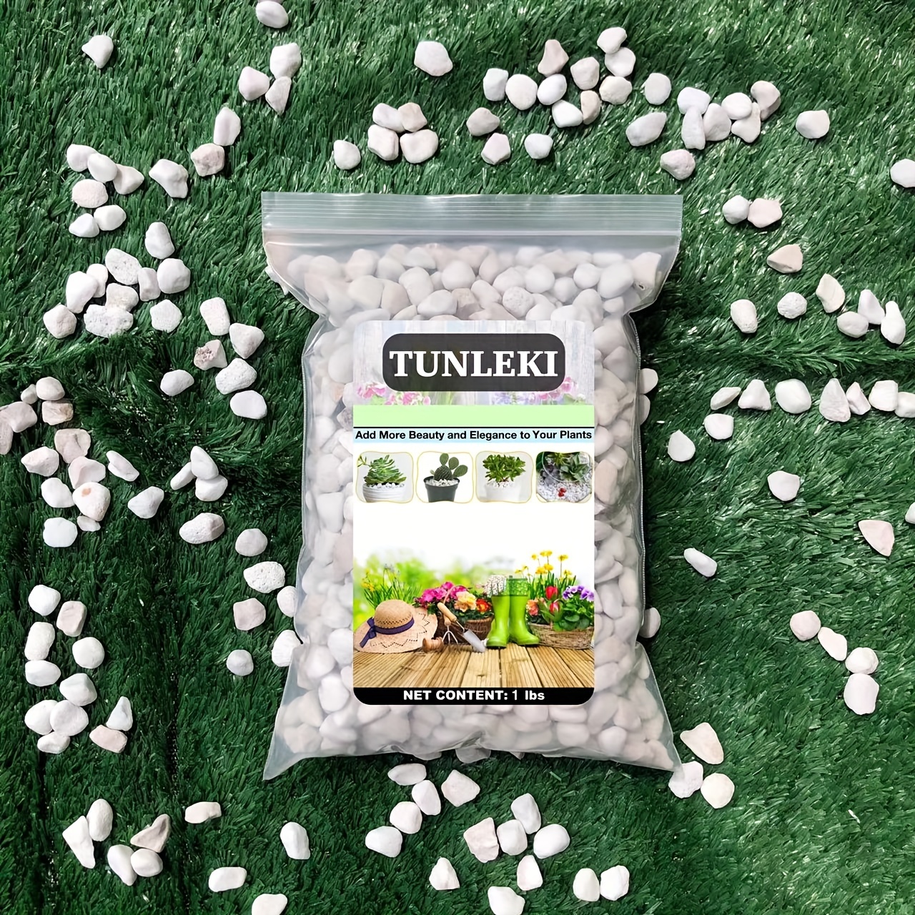 

Tunleki 1Lb/2Lb Chunky, Pierres décoratives de , Aménagement paysager extérieur, Matériel de dur de , Pierre jardinières, Sac de 2Lbs