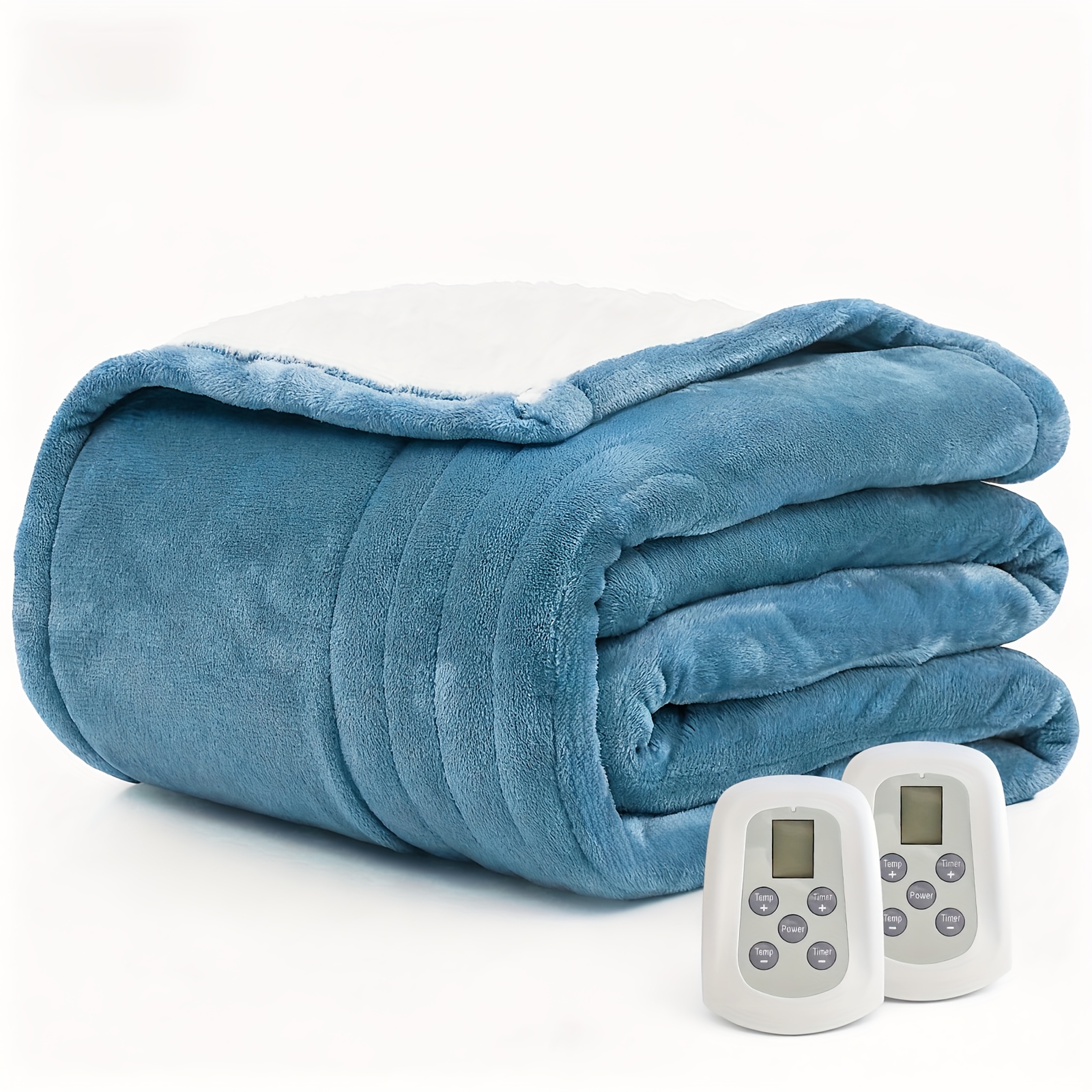 TEMU Electric Blanket Queen, Heated Blanket Queen Size With 10 Heating Levels And 1 To 12 Hours Heating Time Settings, Flannel To Sherpa Reversible,