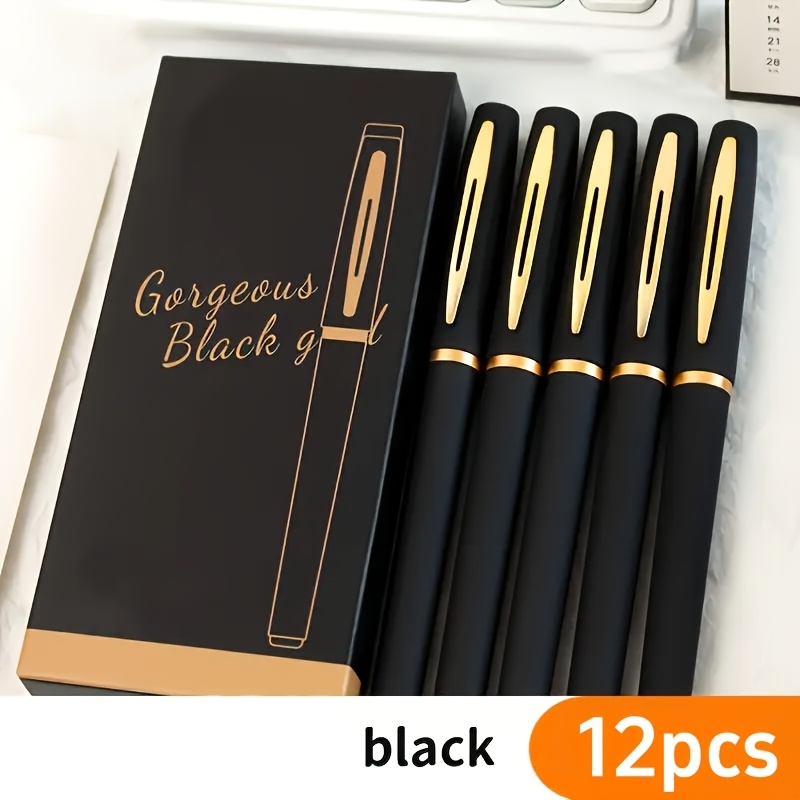 12pcs high end black gel pen set large capacity gel pens 0 5mm wide tip suitable for       practice and daily writing   2 gel pens 10 refills