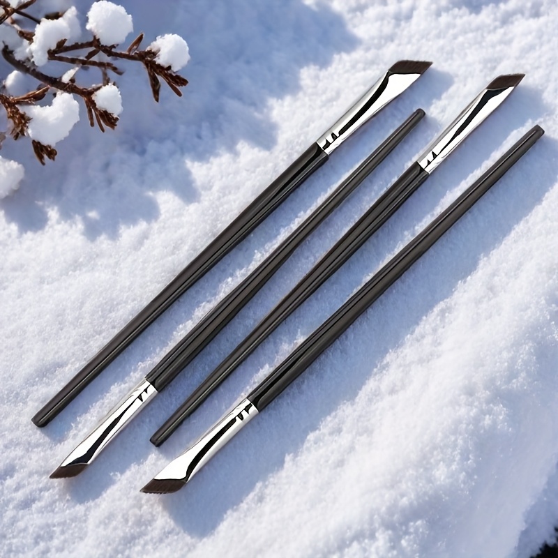 4pcs Angled Eyeliner Brushes Angled Eyebrow Brush And Cream Eyeliner Makeup Brush Precision Fine Tip Brush Eye Makeup Tools