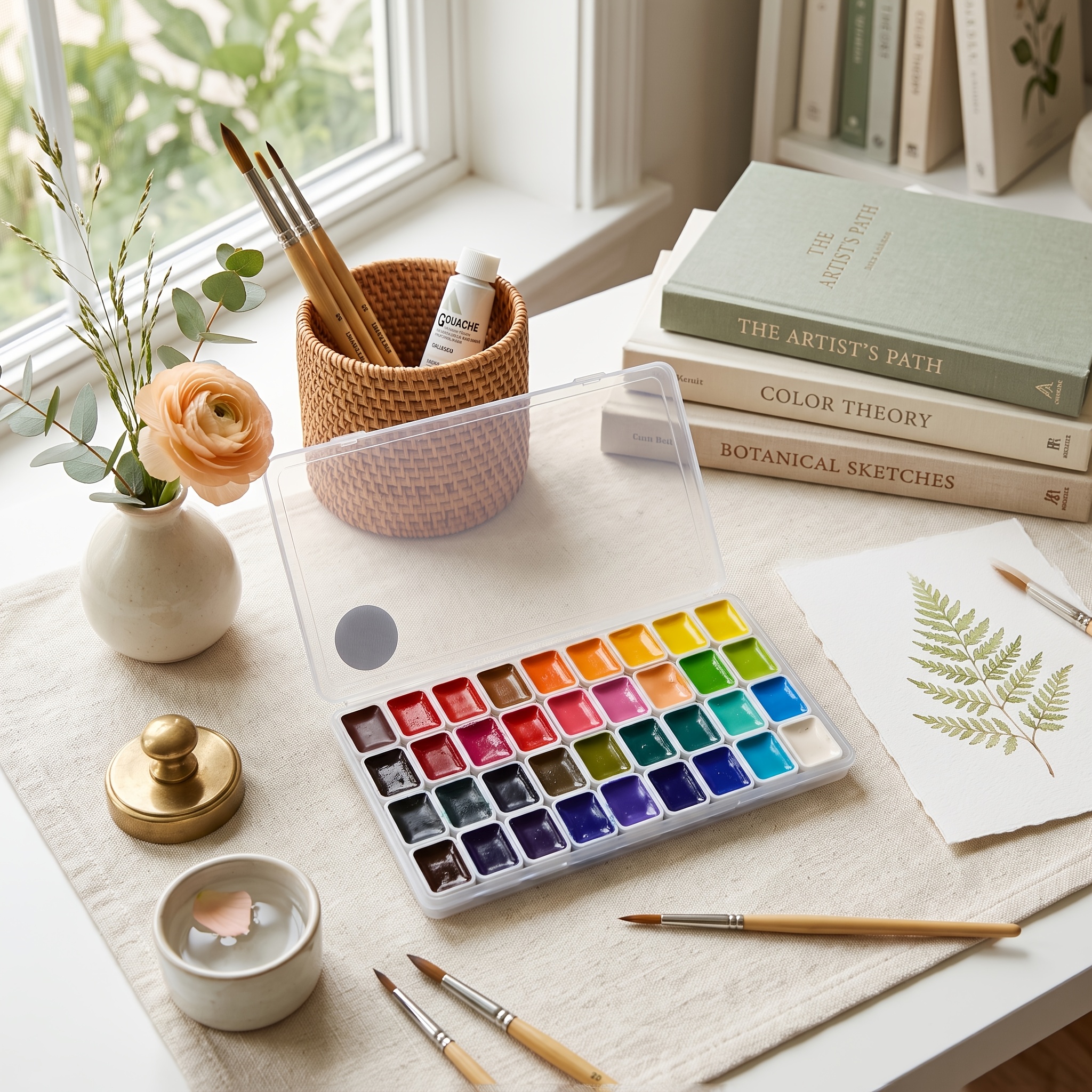 TEMU Suitable For Professional For Artistic Use, 36-color 1ml Solid Portable Watercolor Paints In Plastic Box Storage, Easy To Apply, Perfect For ,