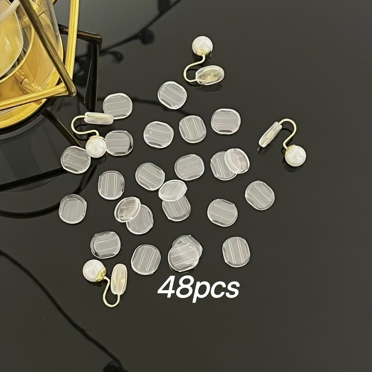 TEMU 24pcs/48pcs Coussinets de Boucles d'Oreilles en Silicone, Supports de Boucles d'Oreilles à Clip Transparent et Confortable, Adaptés aux