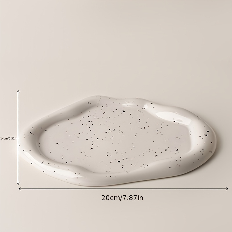 1pc Ceramic Aromatherapy Tray Candlestick, Elegant Retro Ceramic Tray For Candle, Jewelry, Cosmetics Storage, Perfect For Holiday Decor, Multifunctional Ceramic Tray (non-food Contact)