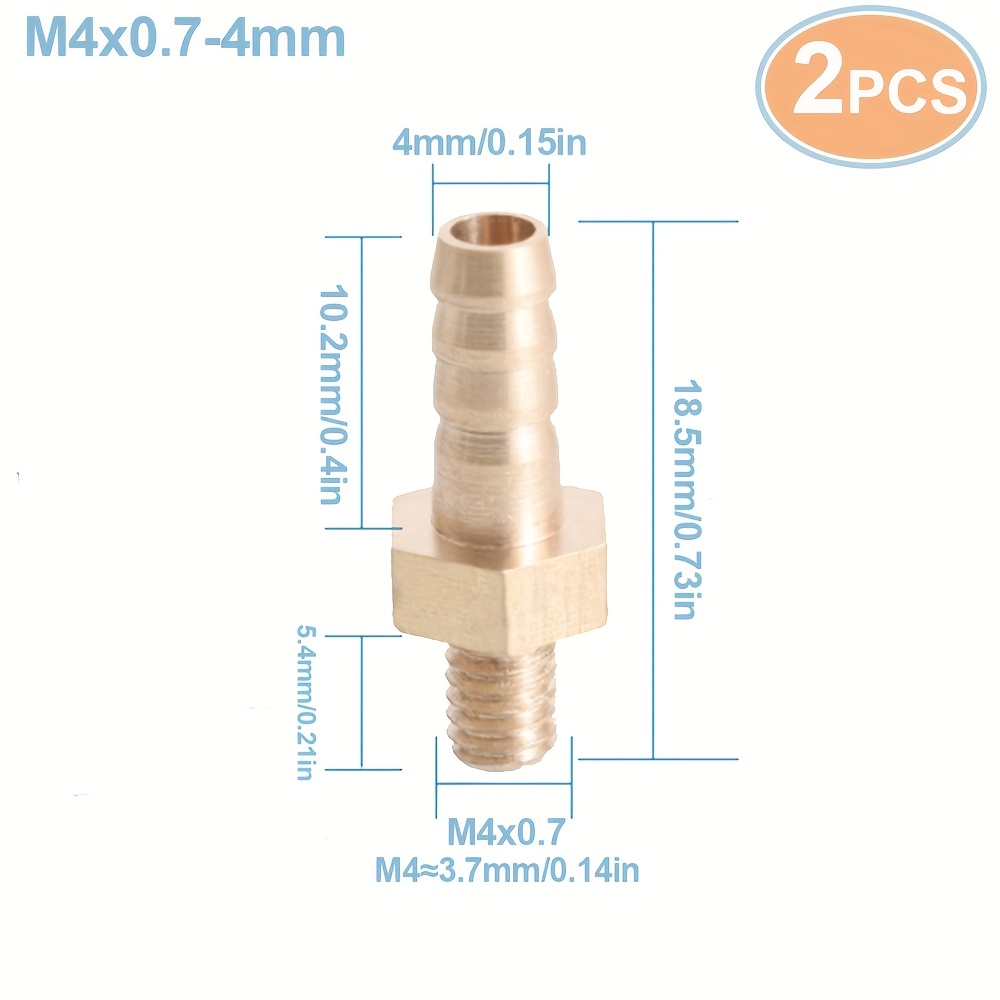 2pcs Metric Male Thread Hose Tail Endfitting Adapter Connector