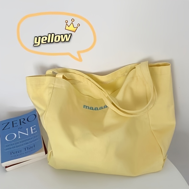 TEMU 1pc 16.5x15in Candy-colored Monogrammed One-shoulder Handbag