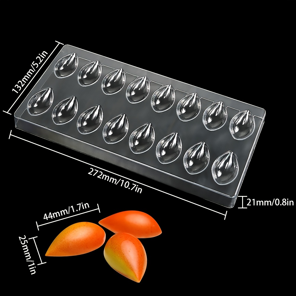 Moule Polycarbonate Moule à Chocolat 3D En Polycarbonate - Forme Goutte D'eau Et Olive - Pour Fondants Et Bonbons Maison Moule A Chocolat Polycarbonate