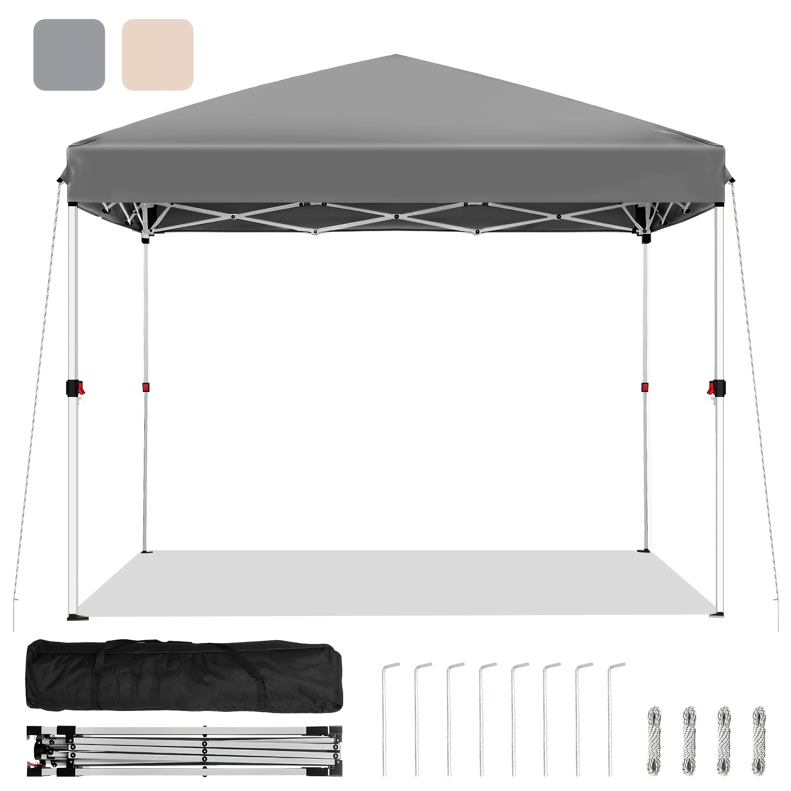 E-shop Pavillon 3x3 Winterfest, mit Tragetasche – Faltbarer Gartenpavillon höhenverstellbar, verdicktes Stahlrohr, Pop-Up Zelt für Garten, Camping,