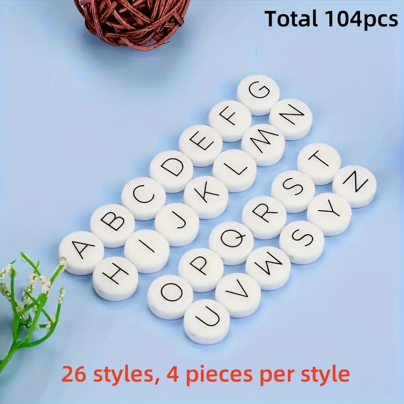 white silicone alphabet beads z letter beads diy Temu Germany