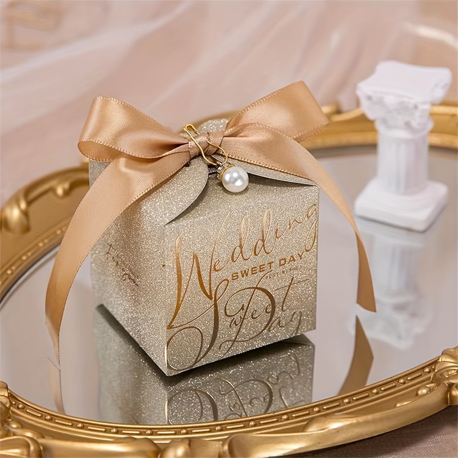 TEMU 30pcs Shiny Glitter Jewelry Gift Box Packaging Box Wedding Anniversary Sweet Day Valentine's Day For Bridesmaids Guests, Christmas, Halloween