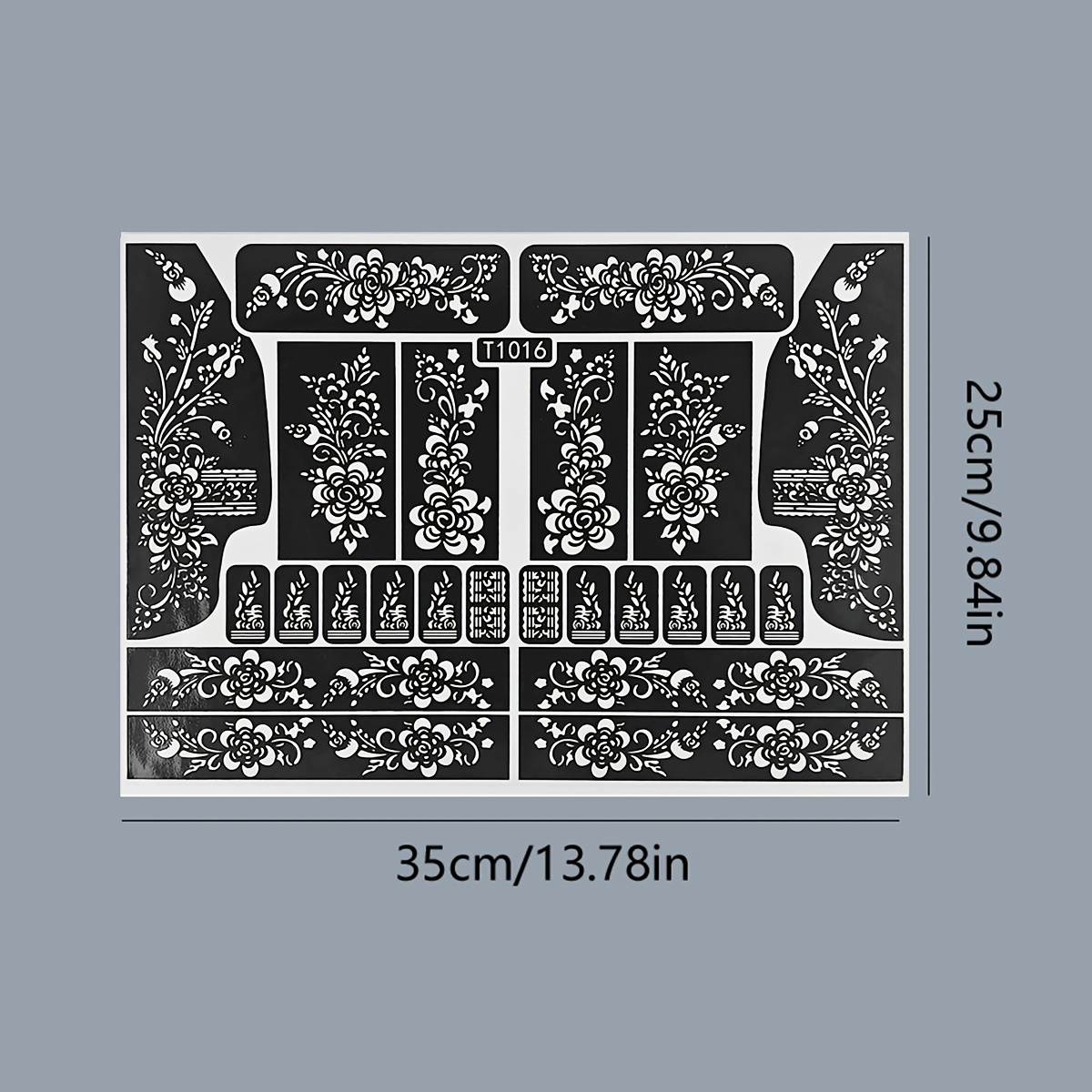 Image of 1pc Tattoo Stencil - Multiple Rose, Flower And Vine Decorative Patterns, Suitable For Hands And Feet, Temporary Tattoo Stickers, Easy To Apply And, Exquisite Diverse Designs