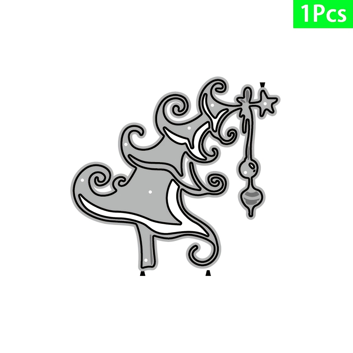 TEMU Whimsical Christmas Tree Metal Cutting Dies With Star And Hanging Baubles, Die Cuts For Scrapbooking, Photo Album, Christmas Greeting Card Paper
