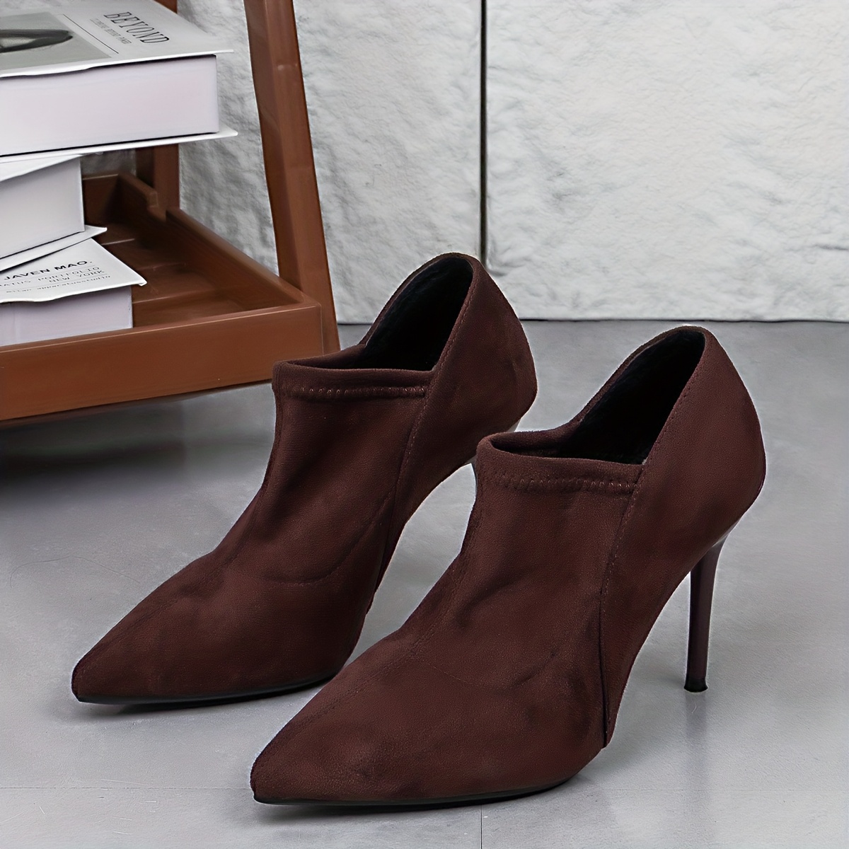 TEMU A Stylish Pair Of Dark Brown High Heels For Women, Combining And Trendiness, Use. Heels Are A Fashionable For Autumn., Women Shoes
