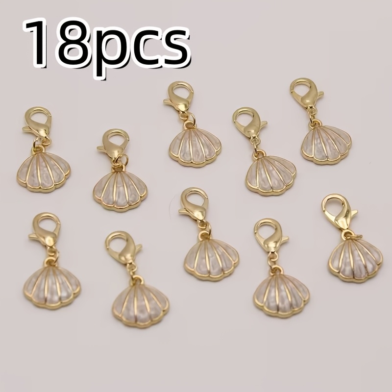 TEMU 18 llaveros de estilo náutico color crema con forma de concha y de aceite, regalo de moda para fiestas, , una pieza de decoración, decoraciones