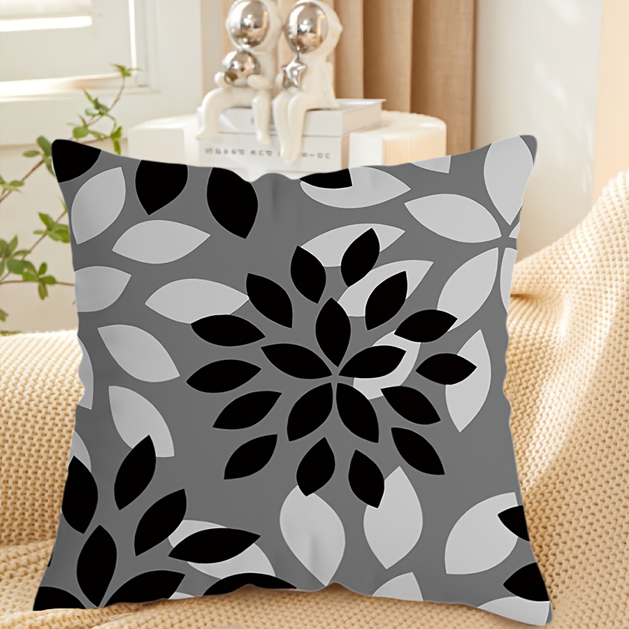 1pc   decorative sofa pillow covers 17 7x17 7 inches single sided printed gray   cushion covers for room sofa bed and car excluding pillow core decoration details 3