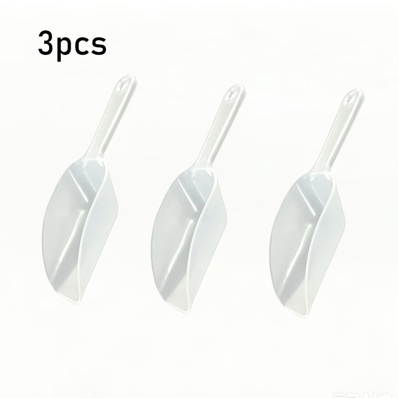 Image of 3pcs Clear Plastic Scoops With -lasting Handle & Bowl - Transparent Ice Spoons Suitable For Candy, Popcorn, , Ice, Cones - Ideal For Parties, Weddings, Bars, Home Use