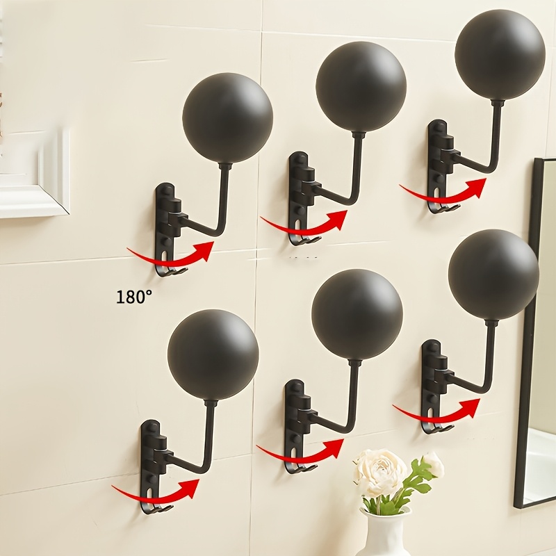 TEMU Rack-mounted Motorcycle Helmet Rack, Wall-mounted, 180-degree Rotatable, Jacket, Hat, Football, Baseball And Helmet Motorcycle Accessory Stand