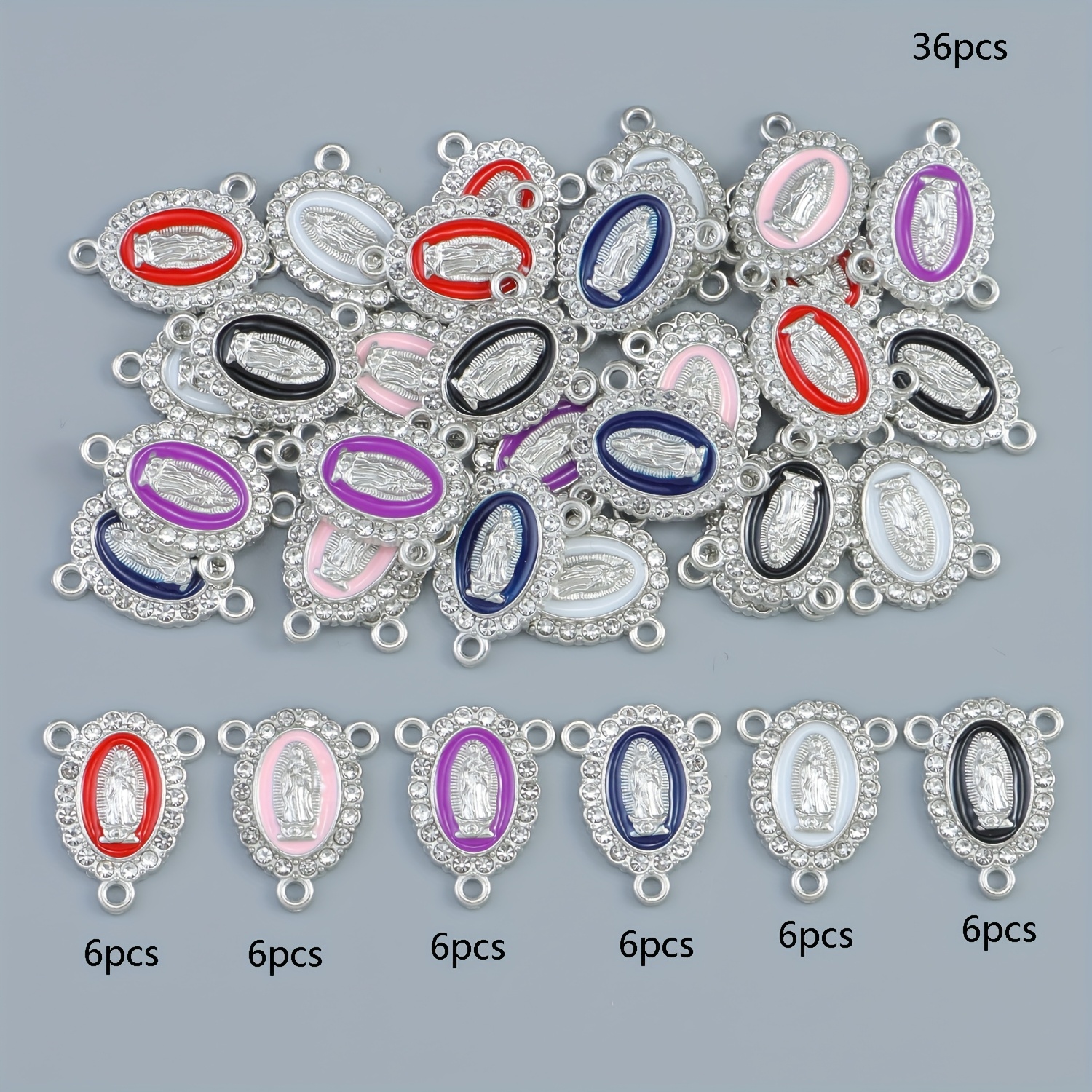 36pcs Drill Virgin Mary Pattern Small Pendants for DIY