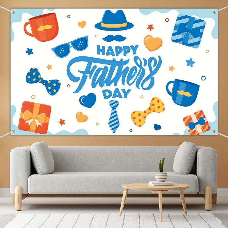 Happy Father's Day Party-Hintergrund – 150x100 Cm – Für Vatertagsfeiern & Mottopartys