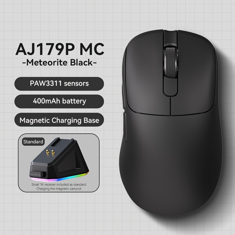 Image of Ajazz Aj179p-mc Wireless Gaming Mouse For Pc - Right-handed With Paw3311 Sensor, 56g Lightweight, Magnetic Charging Dock (, Compatible With 8.1) - Compatible With 2.4g/3g/4g/5g Wireless