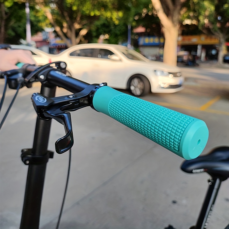 BUCKLOS Non-Slip Lockable Bike Grips - Soft Rubber, Waterproof Handlebar Covers with Textured Grip for Mountain Bikes, Black, Red, Orange, Purple, Green, Blue, Bicycle Accessories|Textured Grip Handlebars|Waterproof Rubber Grips