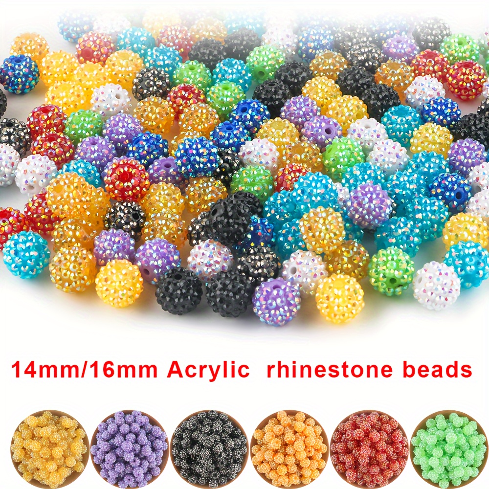 

30pcs Acrylic Bead Set, 12 Colors, 14mm/16mm - Diy Crafts, Bead Pens, Bracelets & Keychains